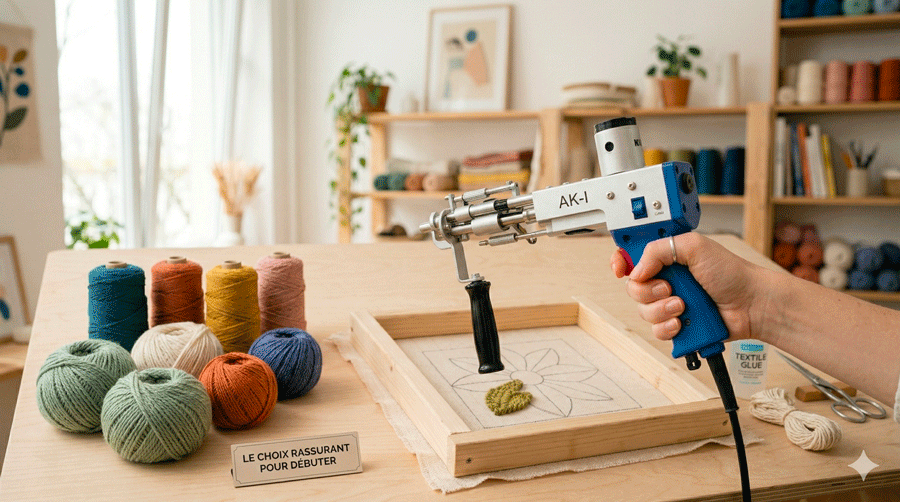 Premier projet de tufting débutant pour créer un petit tapis